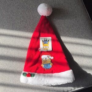Despicable Me Red Holiday Hat with Faux Fur Design